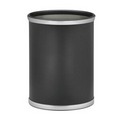 Sophisticates 13 Qt. Oval Wastebasket w/Brushed Chrome Trim